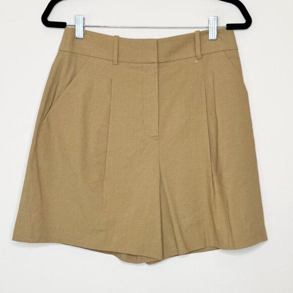 Veronica Beard Noemi Shorts | Desert Khaki Linen Blend | Size 6 | NWT $348 - Picture 4 of 14